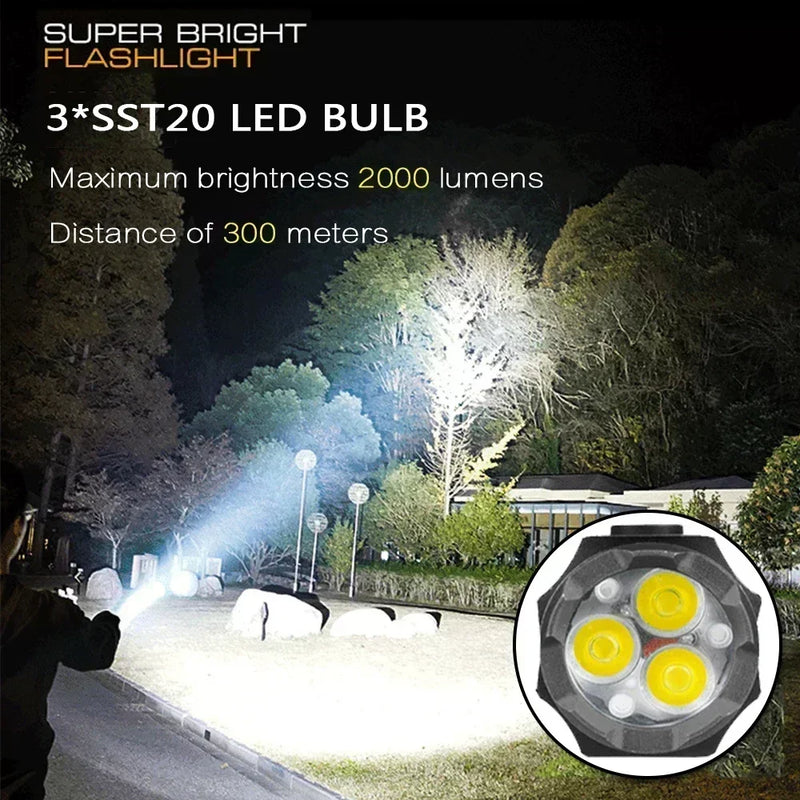 Mini Lanterna LED Super Brilhante Recarregável com Íman