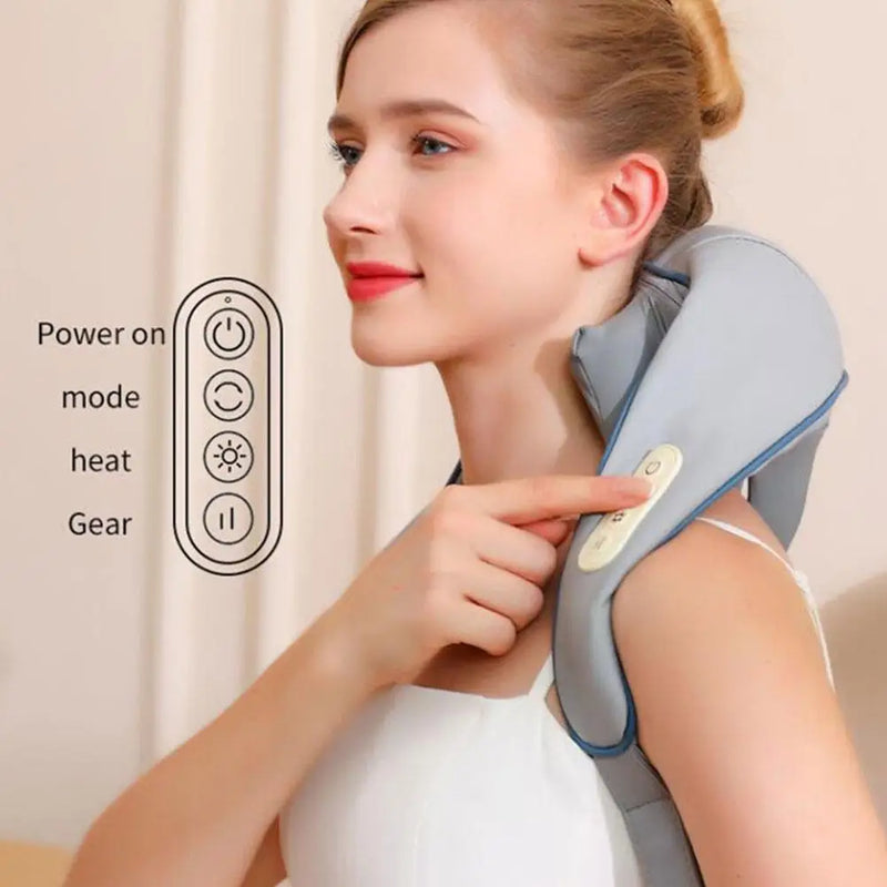 NexHeat - Massageador Elétrico para Ombro e Pescoço com Calor - Sem Fio