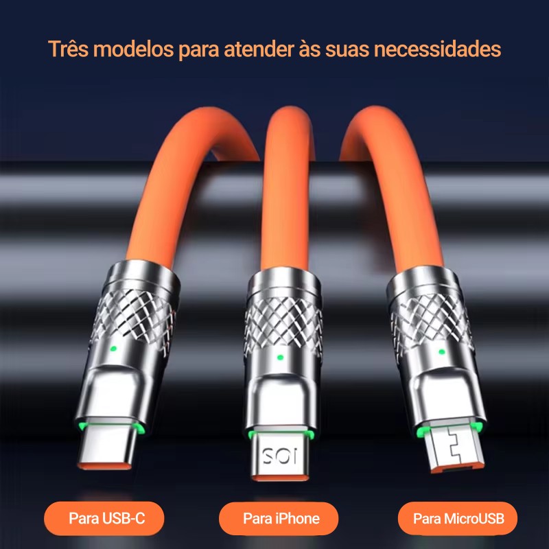 ELBOW CABLE - Cabo USB para Apple, USB-C e MicroUSB com 180 Graus de Rotação